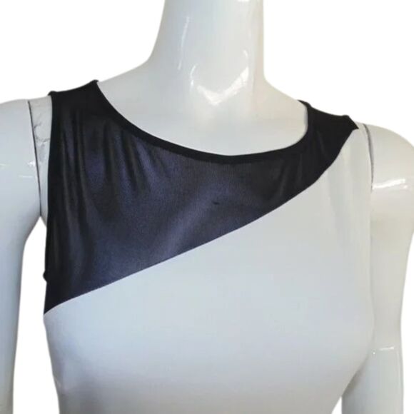 LRL Dress, 4, Black/White, Mesh/Illusion Neckline, Sleeveless, Career/Workwear - Picture 2 of 16